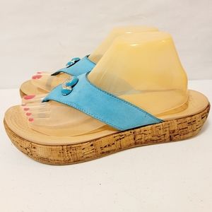 Crocs A-Leigh Cork Wedge Thong Sandals